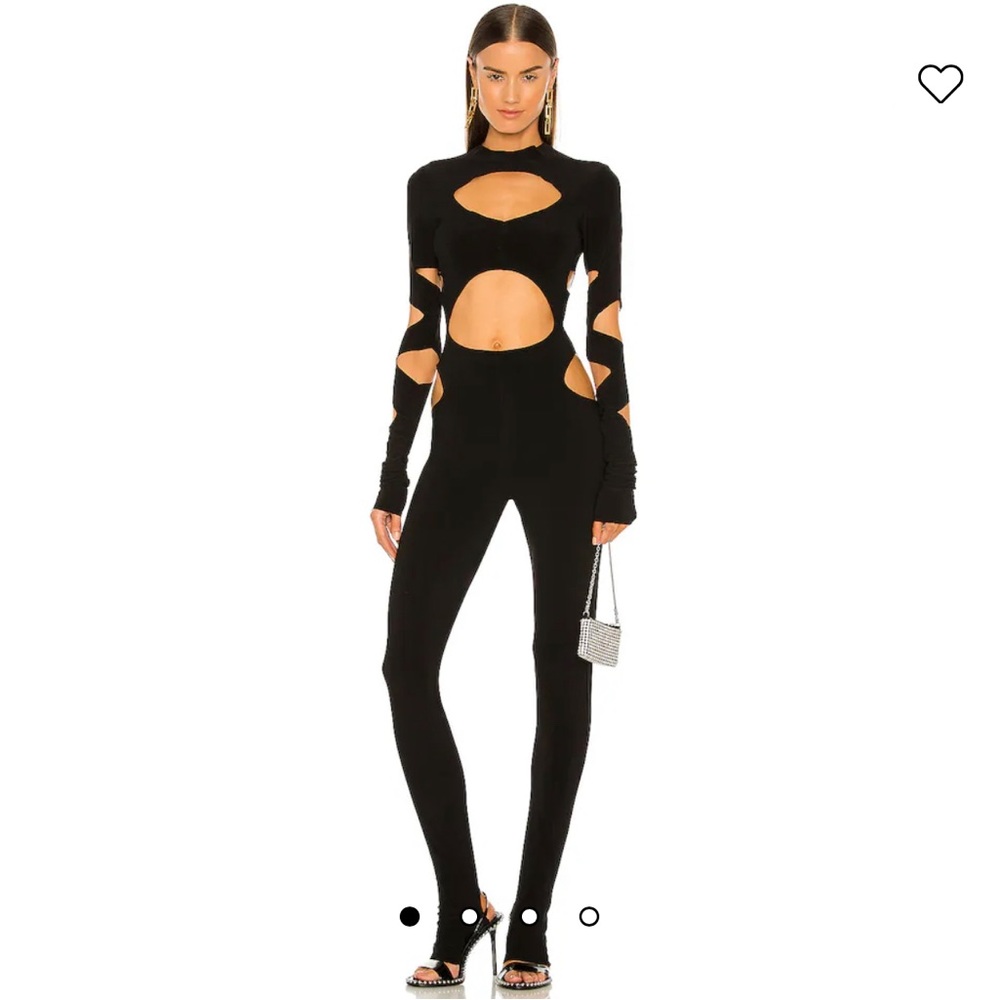 Long Sleeve Aztec Catsuit in Black